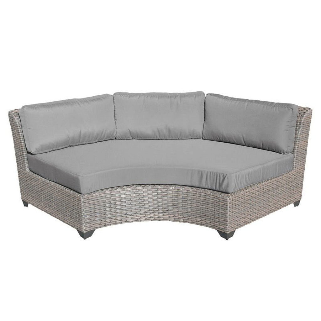 2 Piece Curved Armless Patio Sofa with Ottoman N819