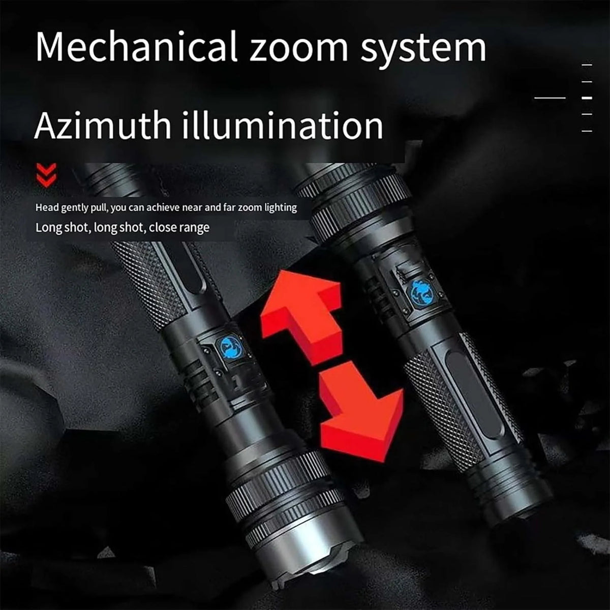 150000 Lumens USB Rechargeable Waterproof Handheld Flashlight G76689
