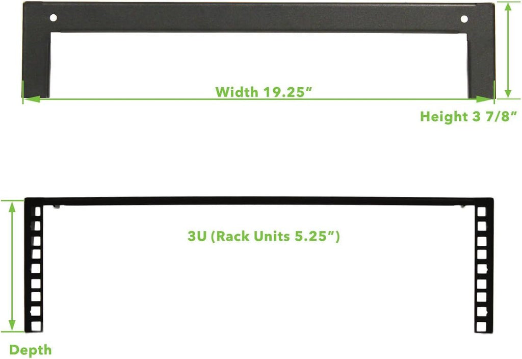 3U 19 Inch Vertical Wall Mount Rack Black Y2891