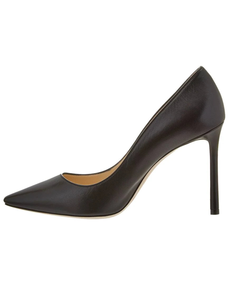 Black Kid Leather Pointy Toe Pumps E1093