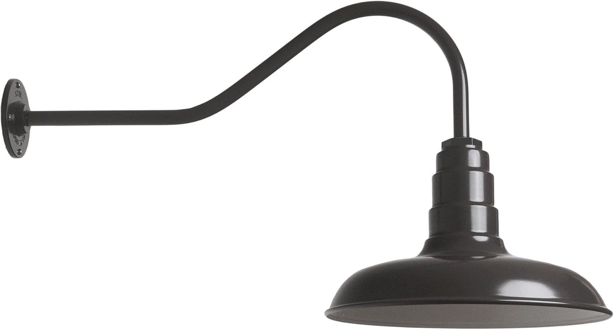 Gooseneck Barn Light with Steel Dome, 16 Gooseneck, Black Q96485