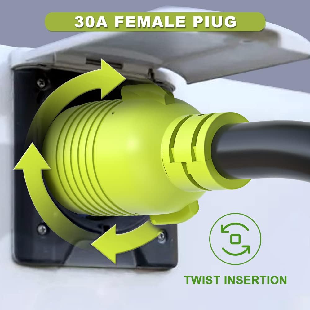 4 Prong 30 Amp Generator Extension Cord, NEMA L14-30P/L14-30R, 10 Gauge SJTW, Twist Lock Plug, 125/250V, 7500W, 20FT, Pack of 2 N260