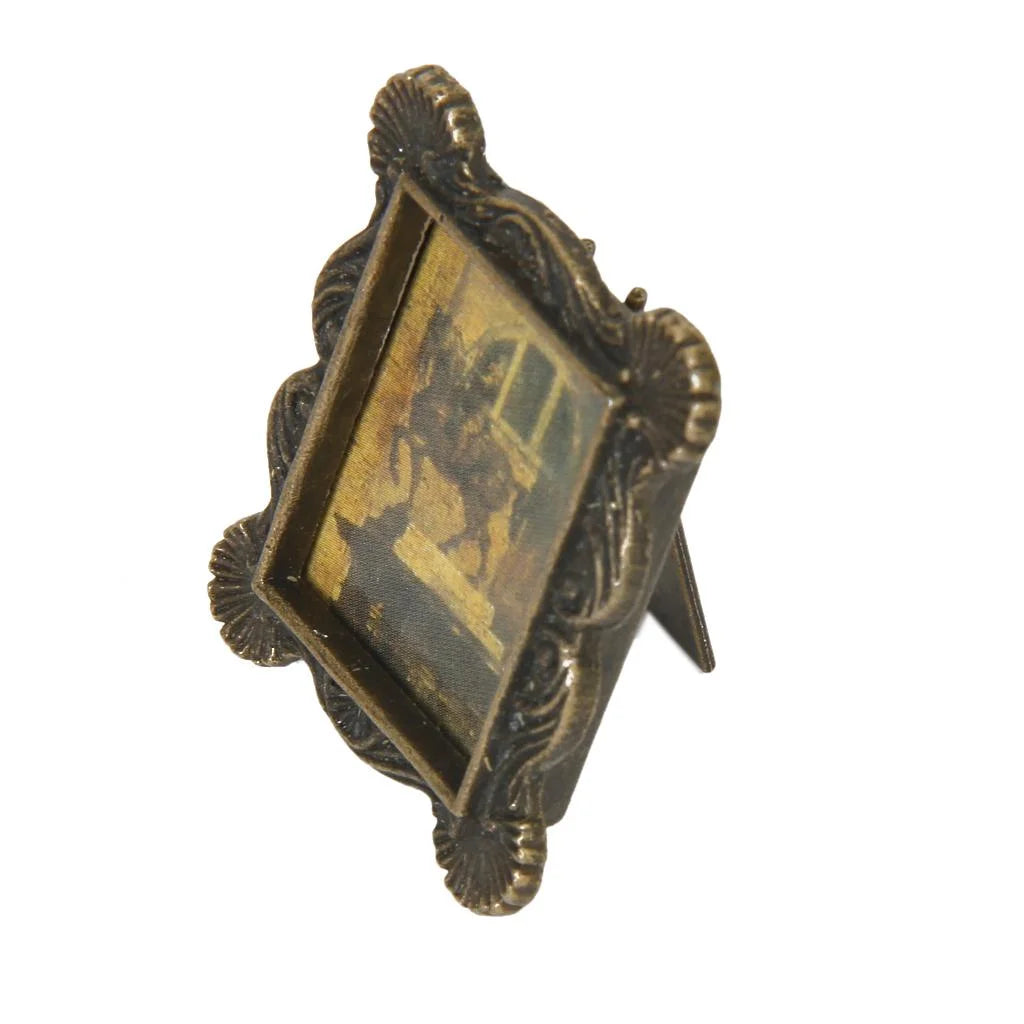 12th Dollhouse Miniature Metal Photo Frame 3x3.7cm O6929