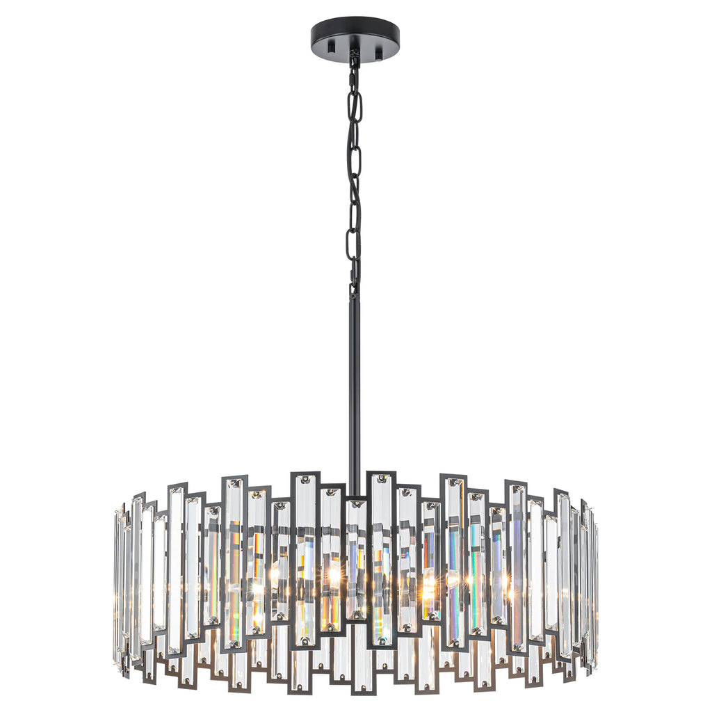 6-Light Crystal Industrial Chandelier V975755