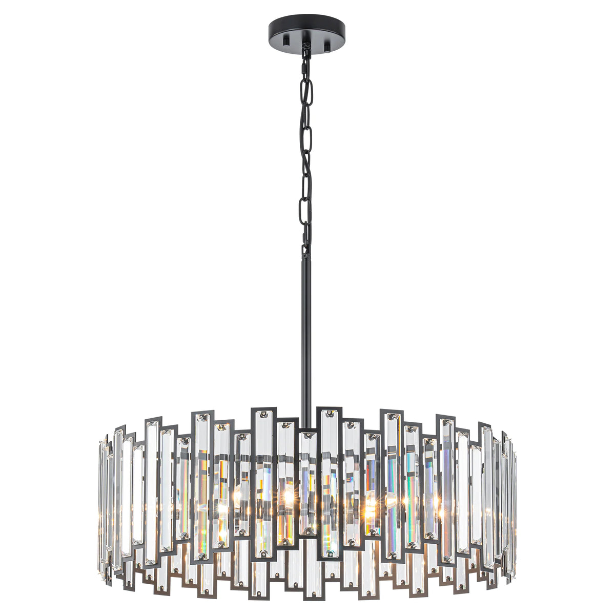 6-Light Crystal Industrial Chandelier V975755
