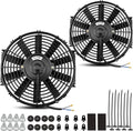 2x12 Inch Electric Radiator Cooling Fan with Mounting Kit 1750 CFM 12 Volts 80 Watts Pack of 2 X917