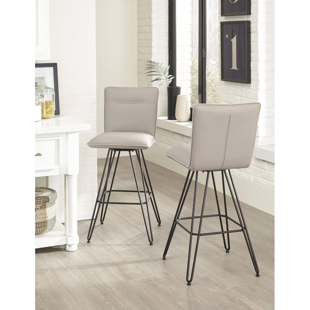 Taupe Swivel Bar Stool - Set of 2 Y75124
