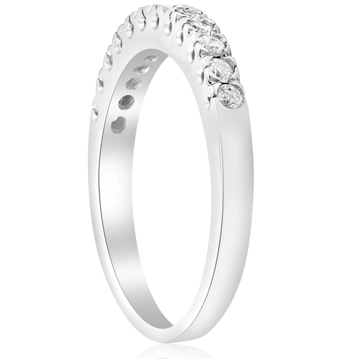 14K White Gold Pave Diamond Wedding Ring Q23853