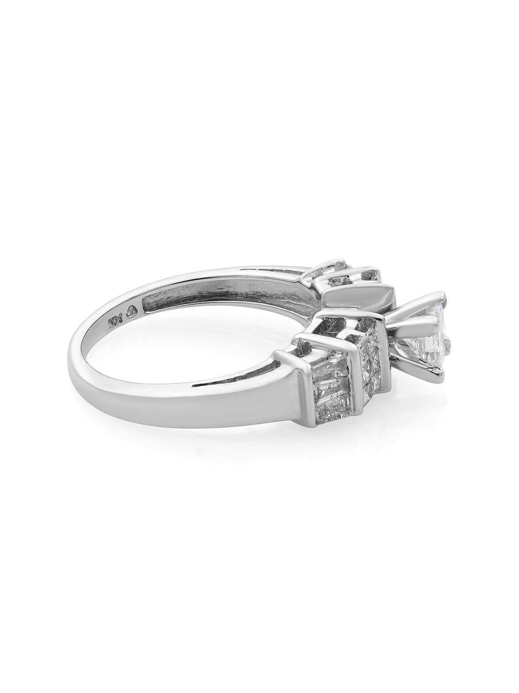 Princess Cut Diamond Engagement Ring 14K White Gold 1.00cts Size 7 Y263963