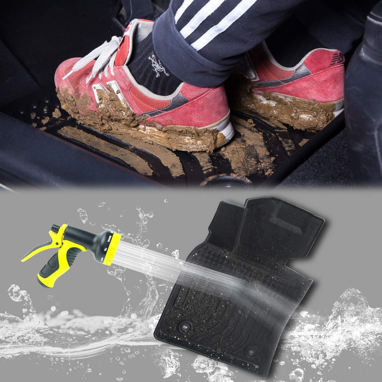 Black Floor Mats Liners for GV80 5 Seats 2021 2022 Heavy Duty All Weather Guard Front Rear Auto Carpet L128