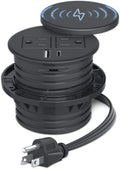 3 inch Desk Power Grommet with Wireless Charger, 2 Outlets and 2 USB, 6ft Extension Cord, Pack of 2 I373