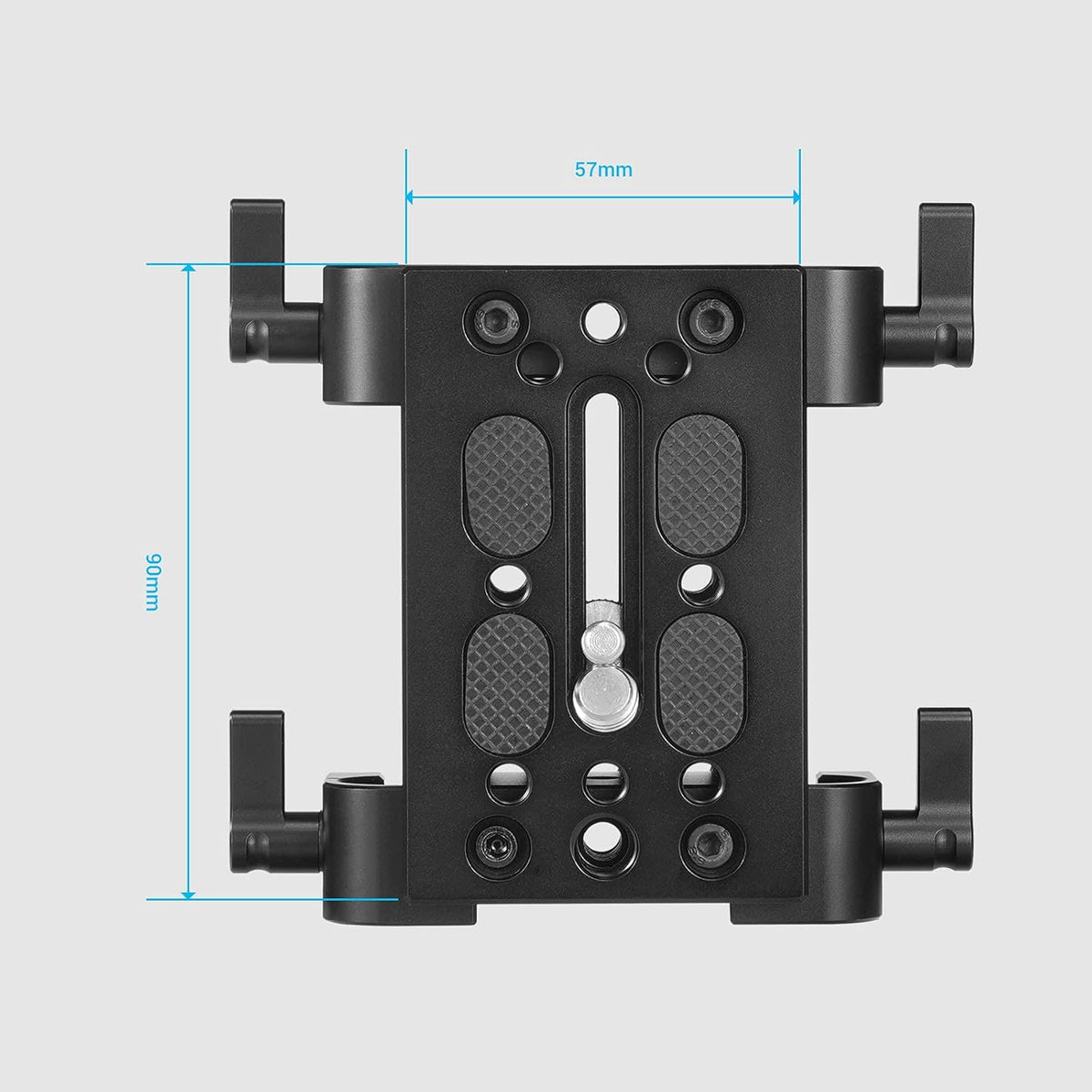 Camera Tripod Mounting Baseplate with 15mm Rod Clamp Rail Block Q405