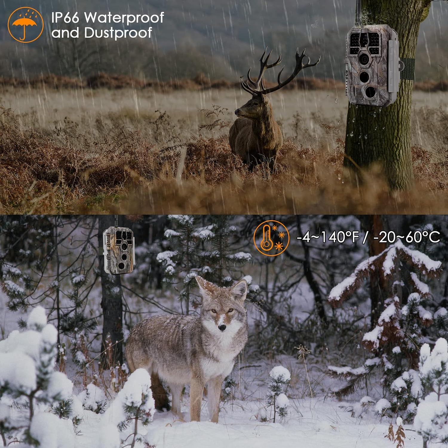 Deer & Trail Game Camera 32MP 1296P No Glow Night Vision Waterproof Motion Activated D929619