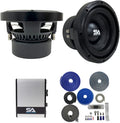 Pair of 8 Inch 1000 Watt Dual 4 Ohm Car Audio Subwoofer Package with Amplifier & Cables S105121