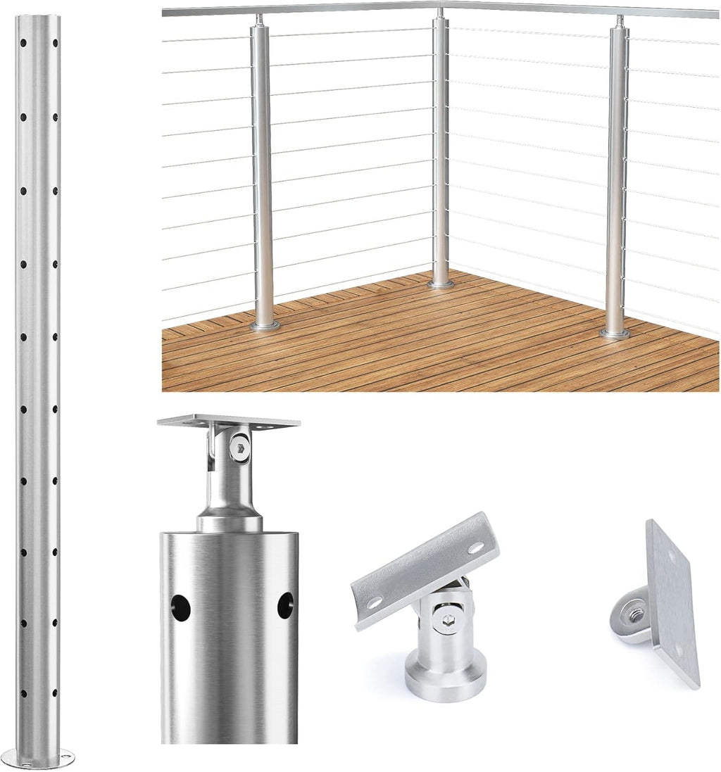 36”x2.36” Stainless Steel Brushed Finishing Pre-drilled Posts L52686