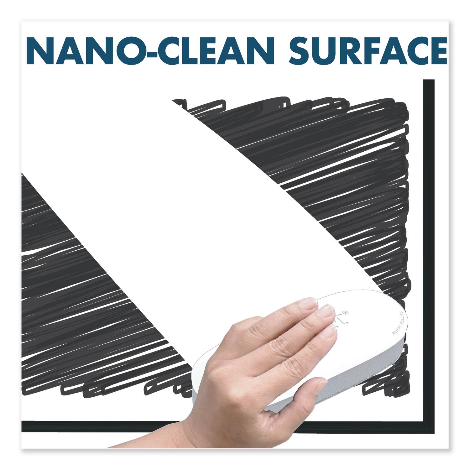Black Frame Nano-Clean Magnetic Whiteboard W88186