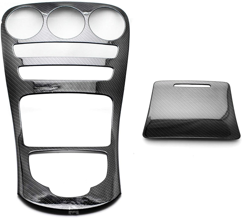 Carbon Fiber Pattern Gear Shift Panel Frame Cover Trim I906