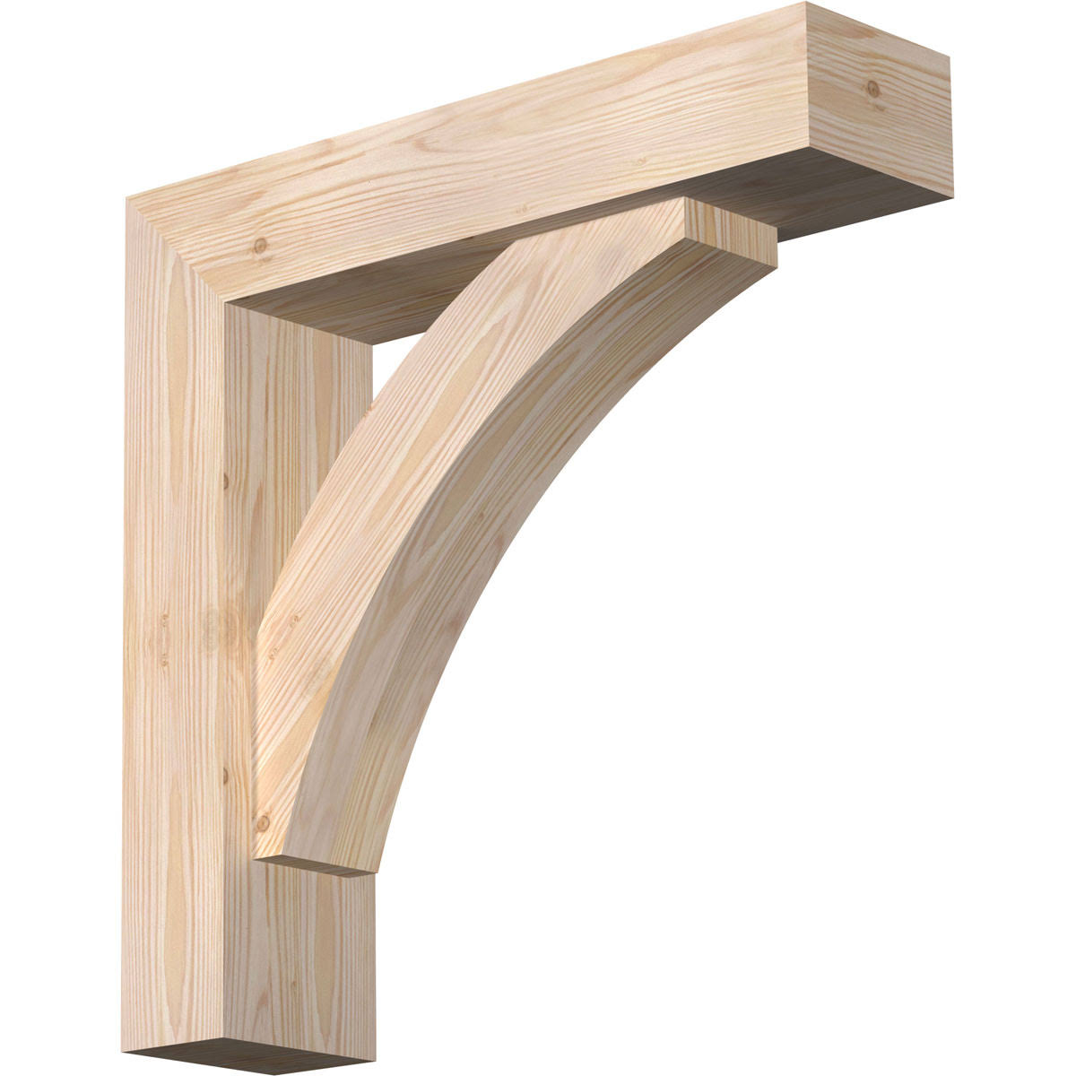 Thorton Block Smooth Bracket with Offset Brace, Douglas Fir V27525