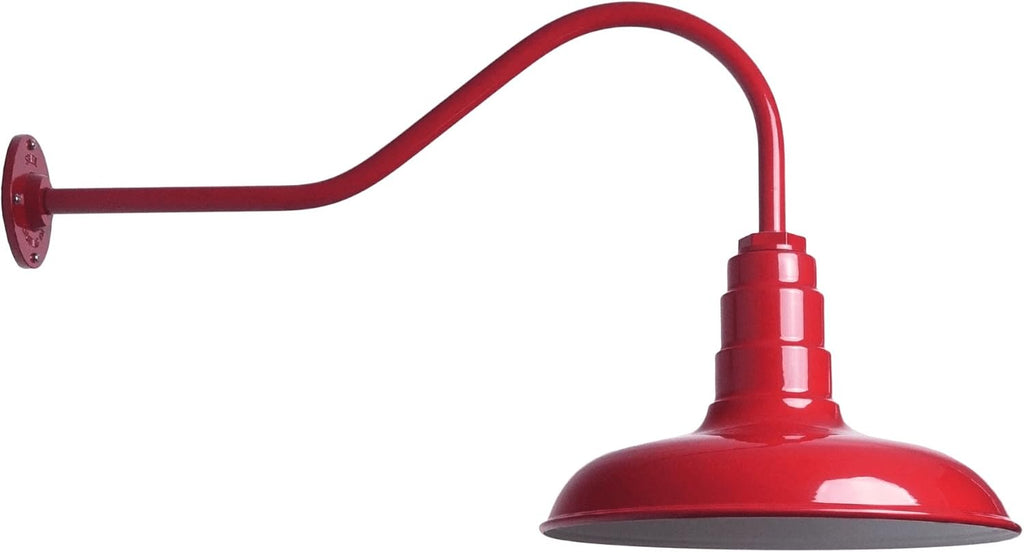 Gooseneck Barn Light with Steel Dome, 16 Gooseneck, Black Q96485