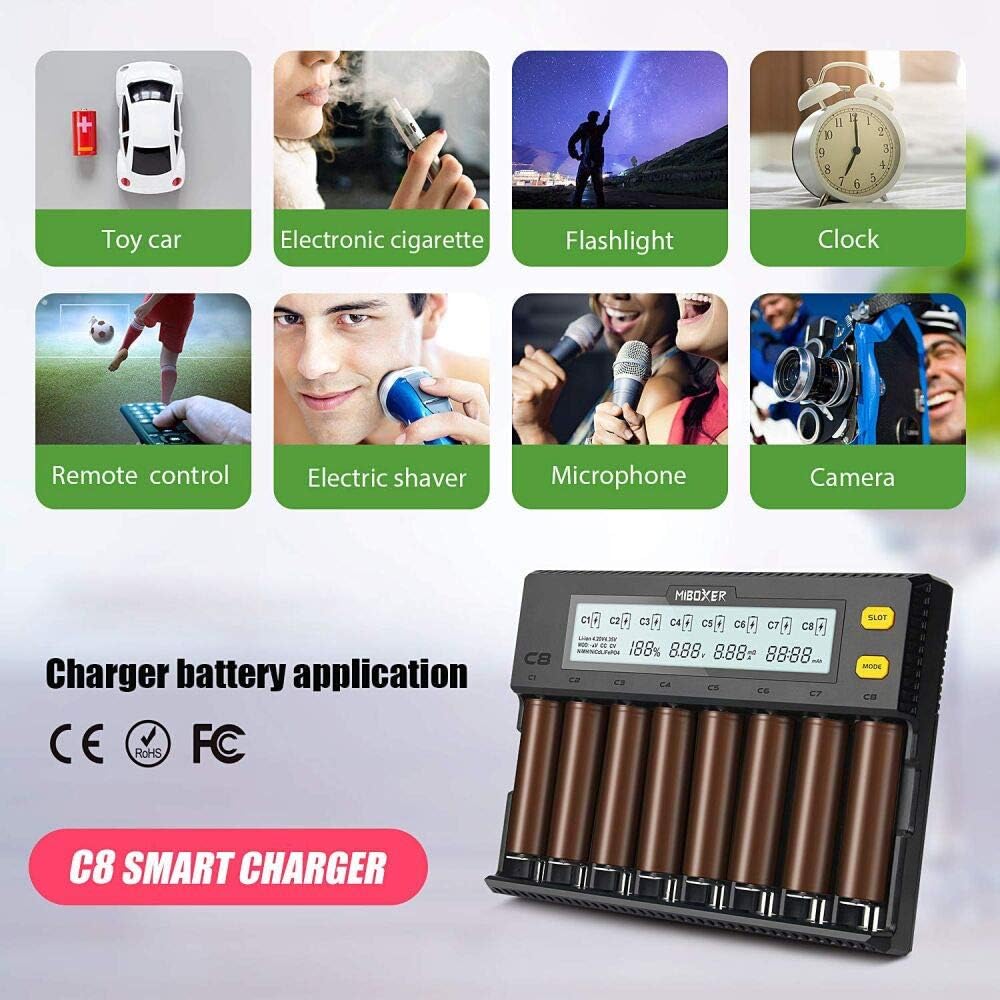 8-Bay Smart Battery Charger with LCD Display X90641