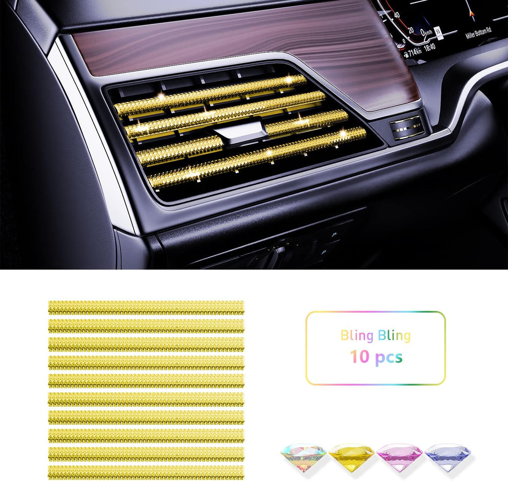 Pink Car Air Vent Decoration Trim Strips, Pack of 10 Q6854