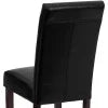 Black Faux Leather Panel Back Parson's Chair Z73930