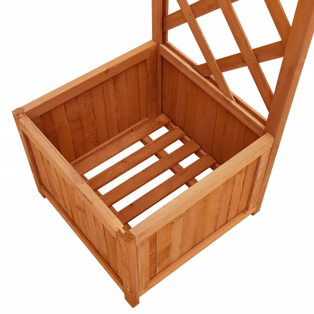 Solid Firwood Garden Pergola with Planter C59982