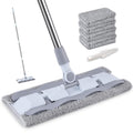 Microfiber Hardwood Floor Mop with 4 Washable Pads, 360 Rotation Flat Mop with Stainless Steel Handle O377