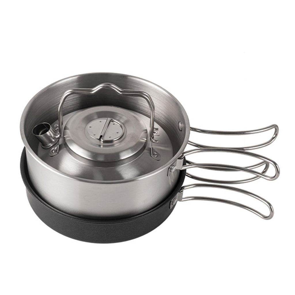 Camping Cookware Set with Saucepan and Kettle N757174