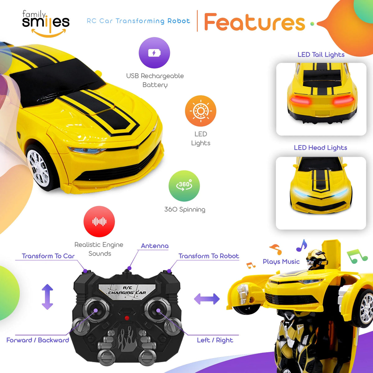 Remote Control Transforming Toy Car Robot X717