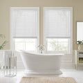 Faux Wood Cordless Shade in White T2519