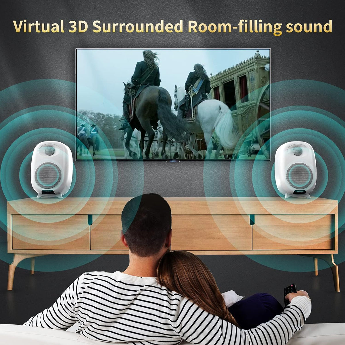 Bookshelf Speakers with Bluetooth 5.0 and Optical Input R3603