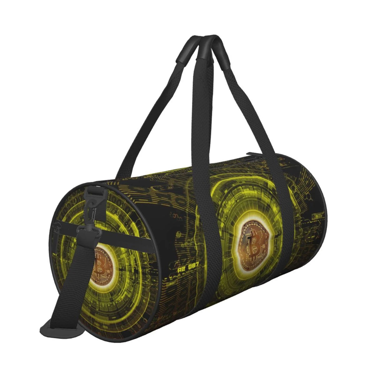 Gold Bitcoin Blockchain Cryptocurrency Unisex Large Duffle Bag Q583