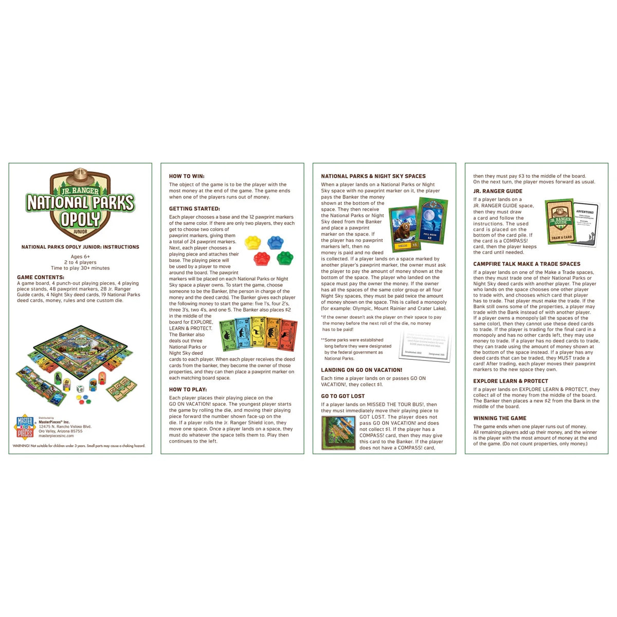 Junior Ranger National Parks Opoly Jr. Board Game J368074