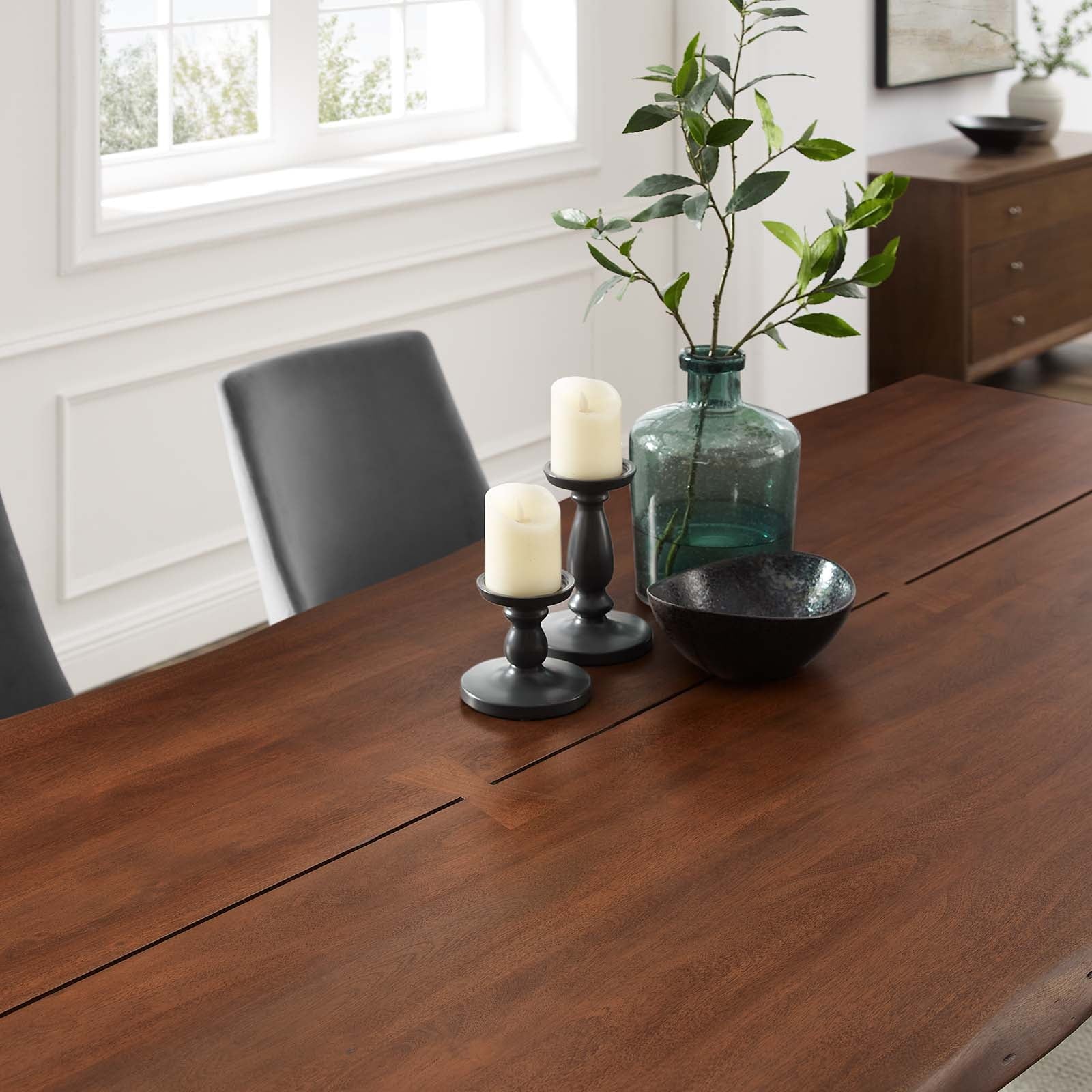 96" Live Edge Acacia Wood Dining Table in Gold Walnut M668