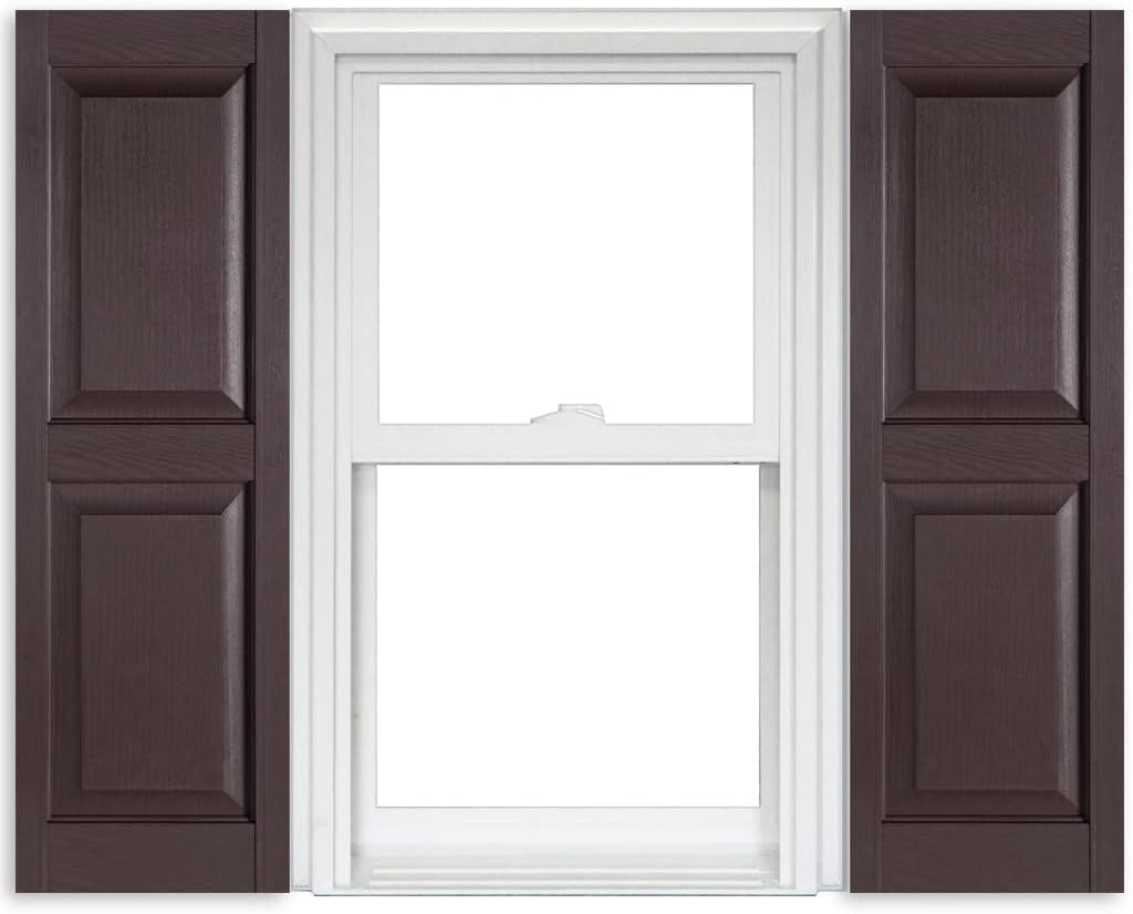 White Vinyl Raised Panel Shutters 15 Inch x 51 Inch Pack of 2 J982