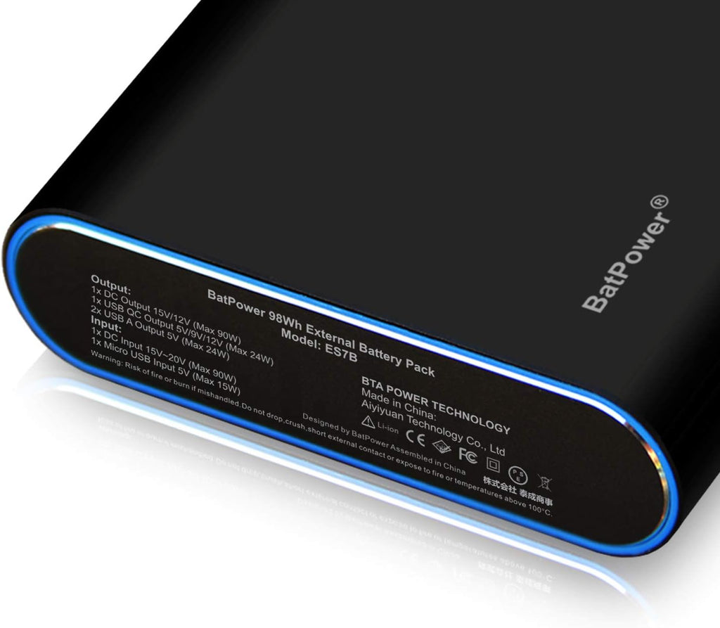 98Wh Portable Charger for Surface Pro X 8 7 6 5 4 3 2 RT Go Surface Book 3 2 1 Surface Laptop 4 3 2 1 S1548