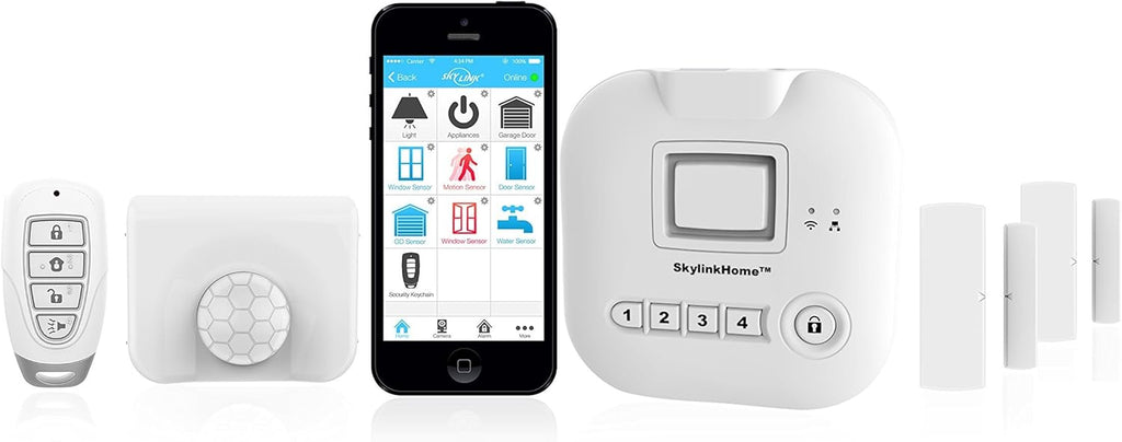 Wireless Home Alarm Kit 9-Piece with Hub, Door Window Sensors, Motion Sensor, Keypad and Keyfob R5163