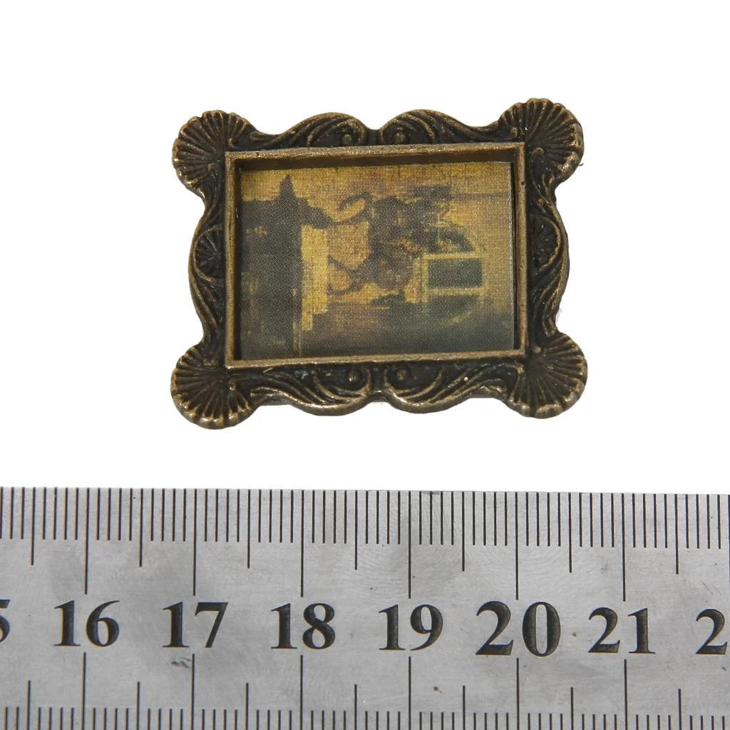 12th Dollhouse Miniature Metal Photo Frame 3x3.7cm O6929
