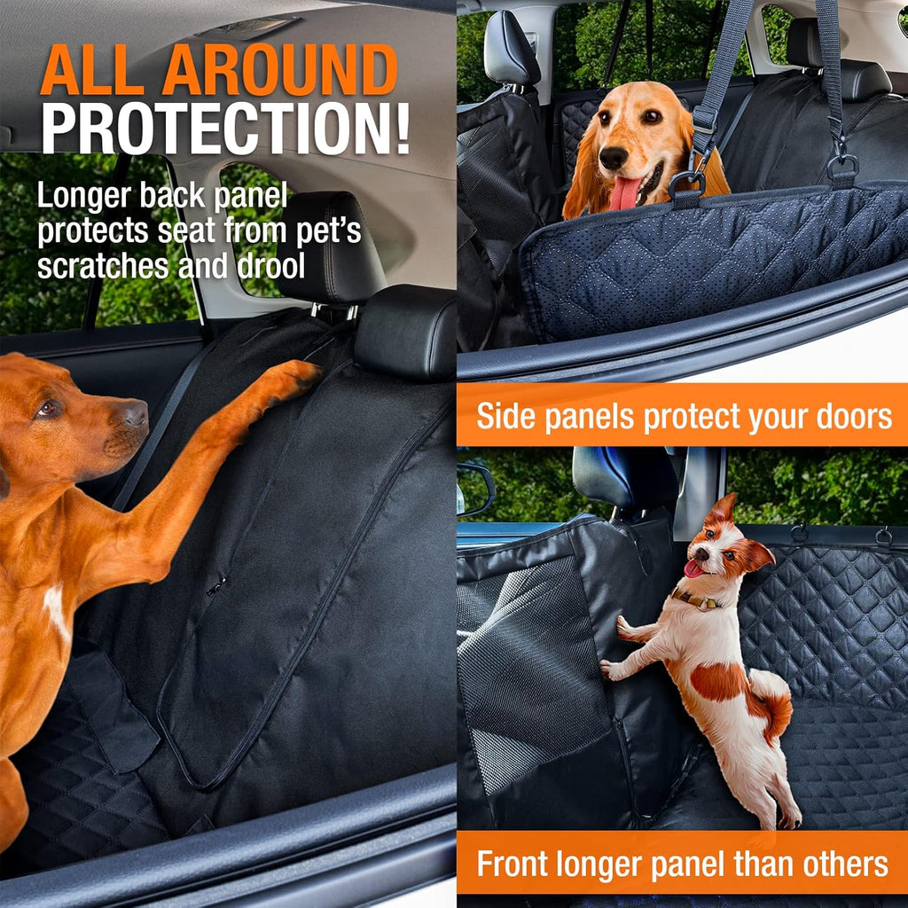 Heavy Duty Dog Hammock Bench Seat Cover with See-Thru Mesh Window, Waterproof, Pack of 2 Y230502