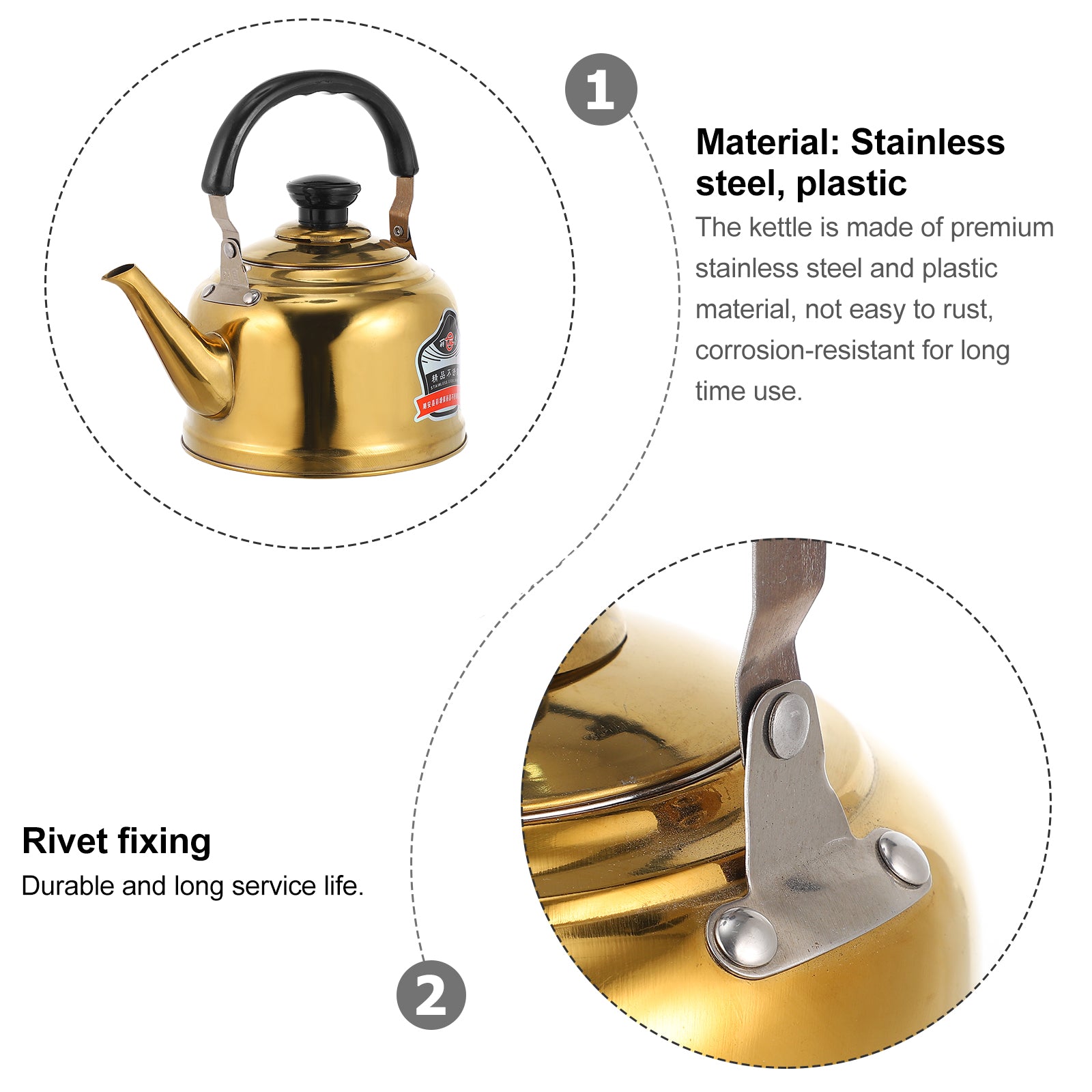 Stainless Steel Whistling Tea Kettle Stovetop Pot E554