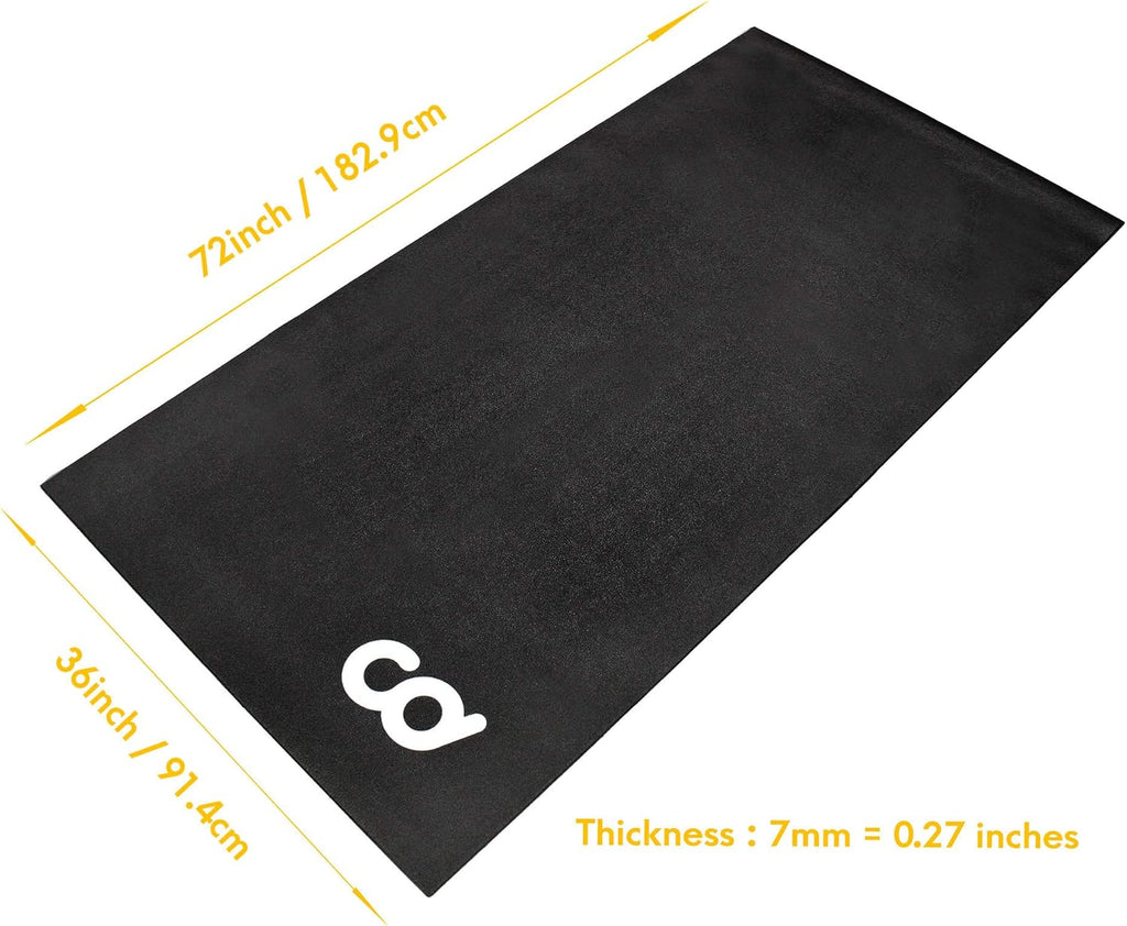 Exercise Fitness Mat 3'x6' Waterproof Mat for Treadmill, Stationary Bike, Elliptical, Gym Equipment F195