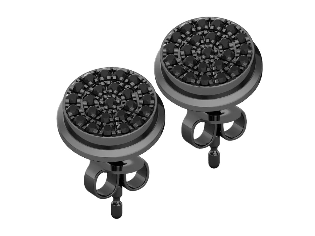 Black Diamond Double Halo Stud Earring R7159