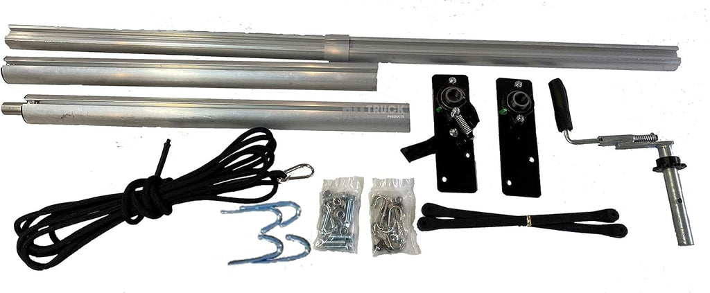 Manual Hand Crank Cab Level Truck & Trailer Tarp Roller Kit with PVC Mesh Tarp (6' x 14') X752777