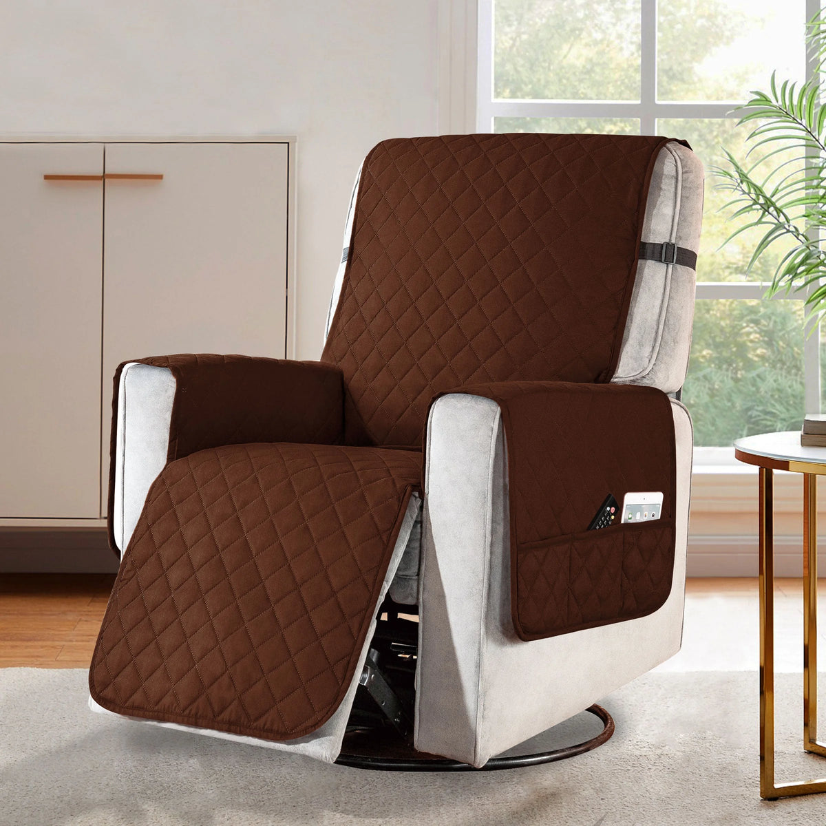 Reversible Recliner Sofa Slipcover with Side Pockets F925