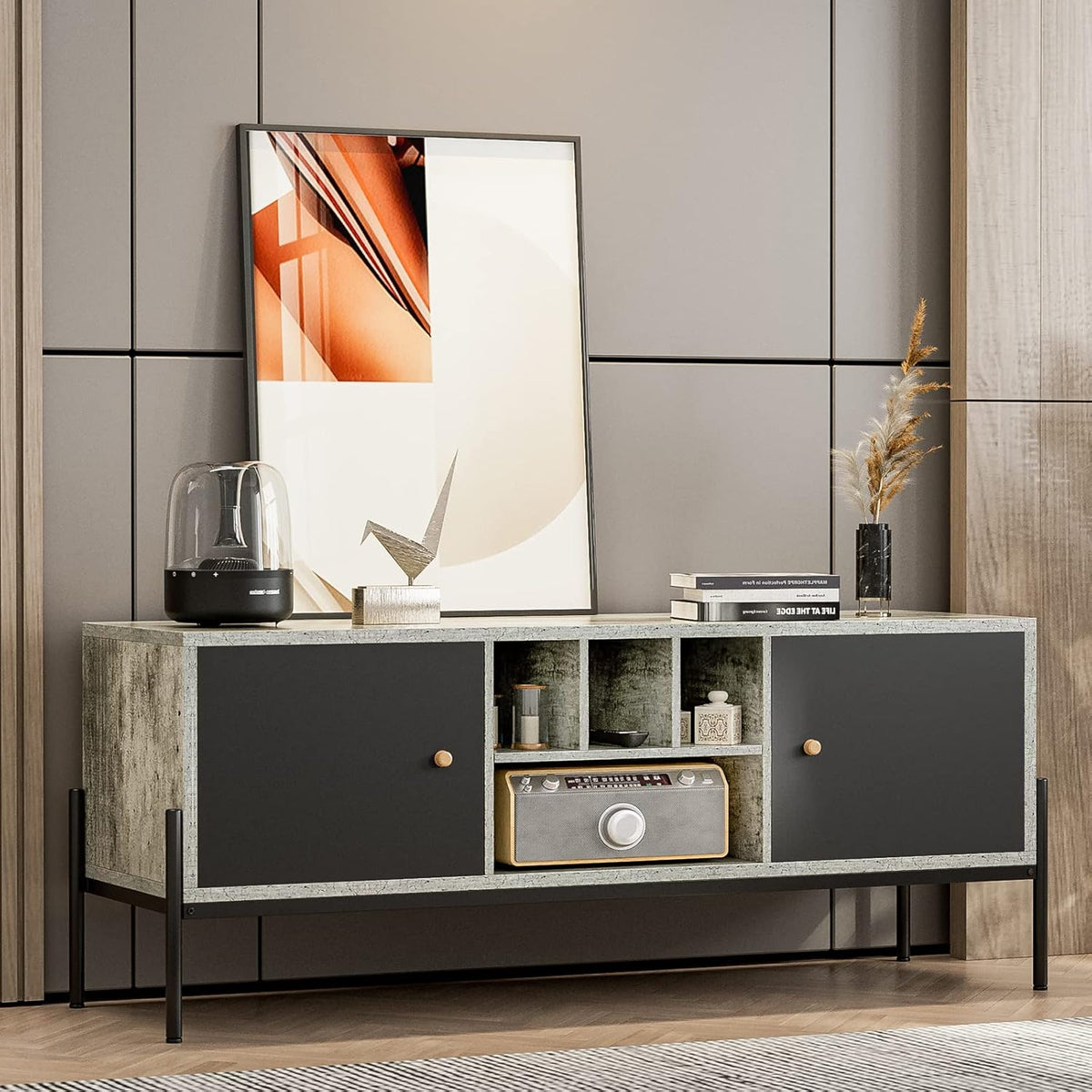 TV Stand with Storage and Open Shelves R234571