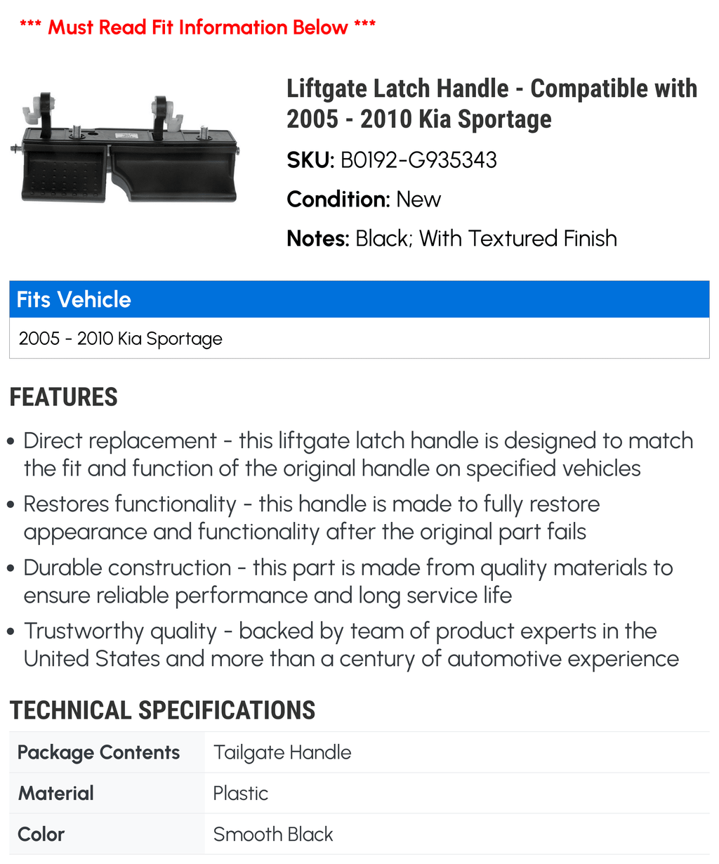 Liftgate Latch Handle N840