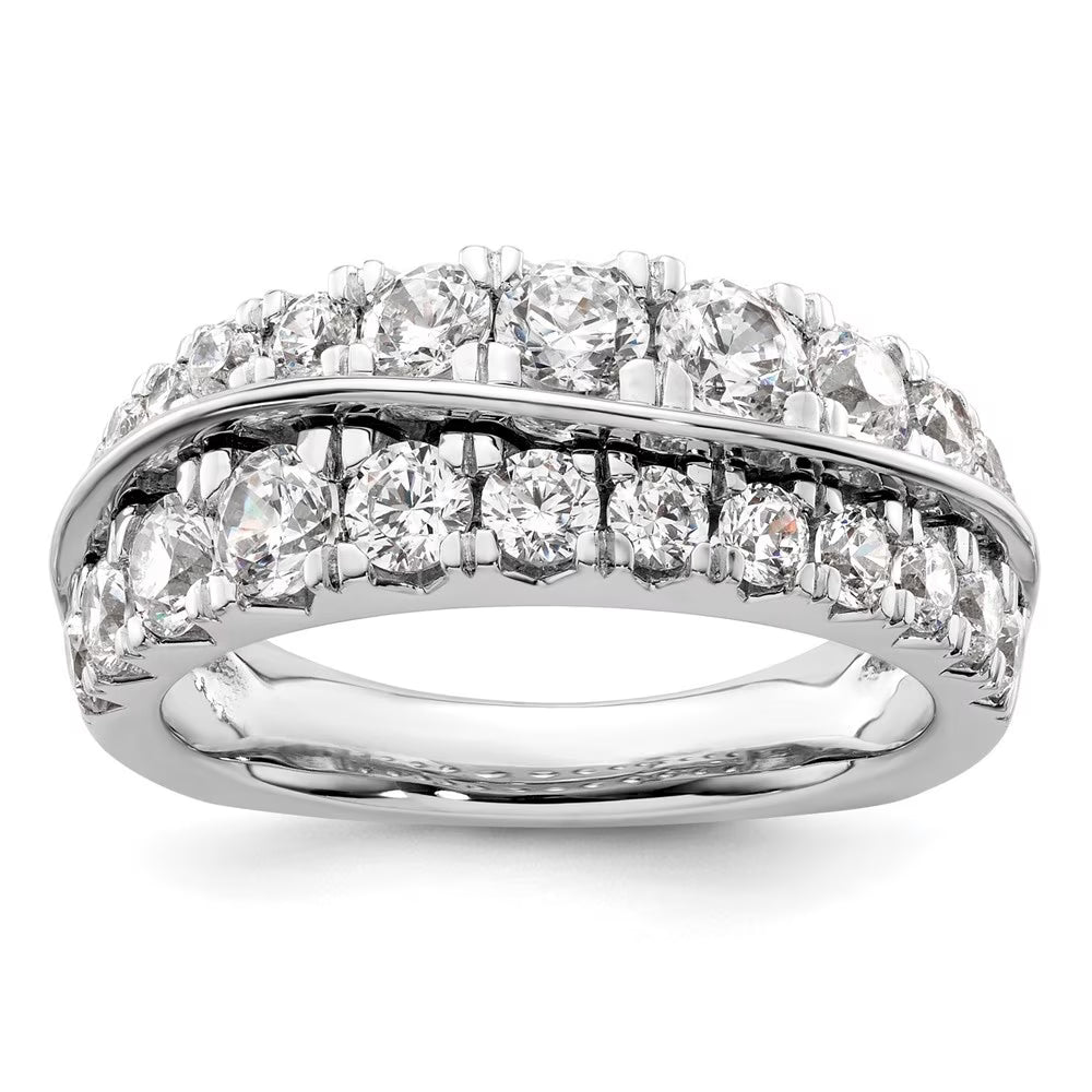 14k White Gold Lab Grown Diamond Double Band Ring S340