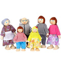 6 Pcs Wooden Doll House Figures Family Member Dolls U699