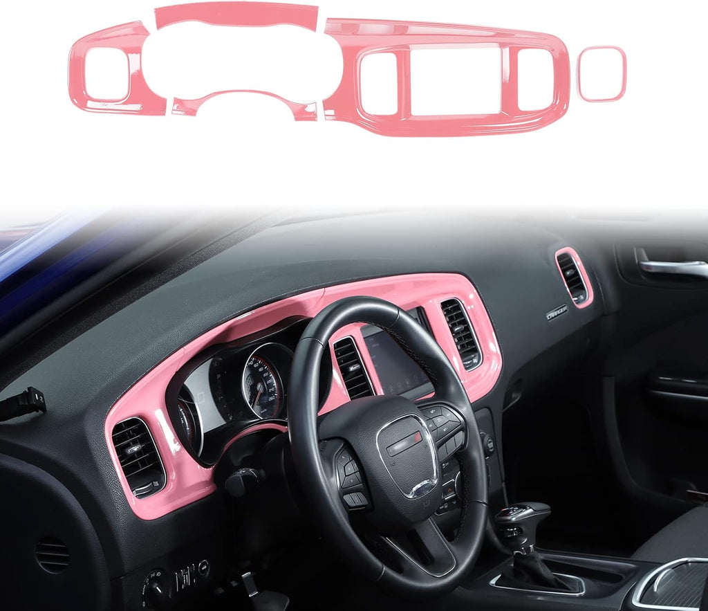 ABS Carbon Fiber 5pcs Dash Board Trim for Dodge Charger C702